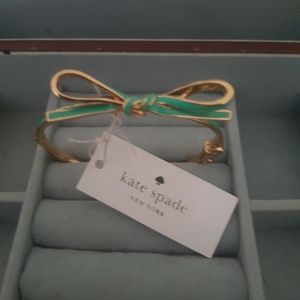 Kate Spade skinny Mini bow bangle green